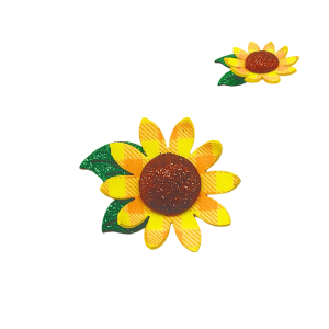 Girassol Junino 3D adesivo (cor única) - 7 unidades - Medidas: L 4,2 x A 4 cm