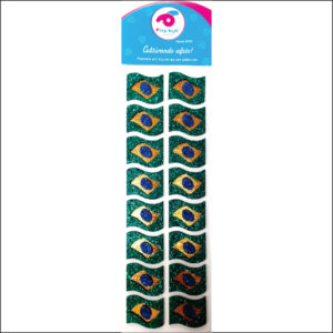 Cartela Bandeira adesiva com 16 unidades - Tamanho: L: 2,7 x A: 2,2cm