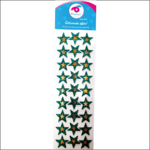 Cartela Estrela Vazada adesiva com 27 unidades - Tamanho: L: 2 x A: 2cm