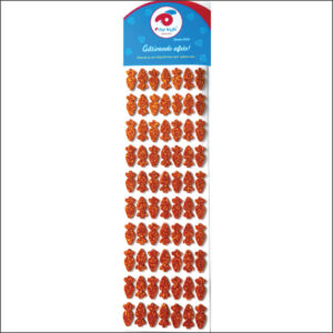 Cartela Mini Cenoura adesiva (Laranja) - 70 unidades - Medidas: L 0,8 x A 1,7cm