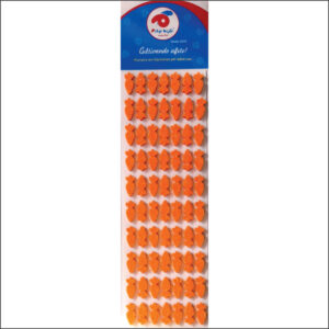 Cartela Mini Cenoura adesiva (Laranja Pastel) - 70 unidades - Medidas: L 0,8 x A 1,7cm