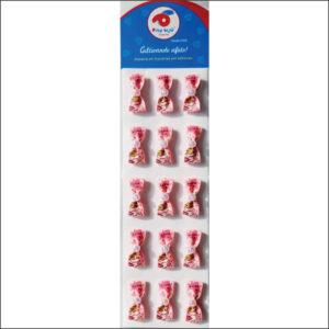 Cartela Laço Fita Estampada Coelhinha c/ 15 unidades. Medidas do adesivo: L 2,8 x A 1,2cm