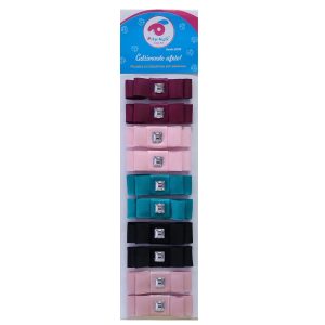 Cartela Laço de Fita Luxo adesivo c/ 10 unidades - Cores Sortidas - Medidas do adesivo: L:5 x A:1,5cm