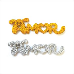 Escrita Amor Adesiva com 14 unidades - Medidas Alt: 5,2cm x Larg: 1,5cm