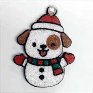Doguinho de Neve Adesivo com 18 unidades - Medidas Alt: 2,7cm x Larg: 2,1cm