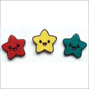 Estrelinha de Natal adesiva c/ 30 unidades - Medidas do adesivo: L:1,7 x A:1,7cm