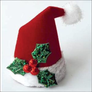 Gorrinho Noel 3D Adesivo com 4 unidades - Medidas Alt: 4,8cm x Larg: 3,5cm
