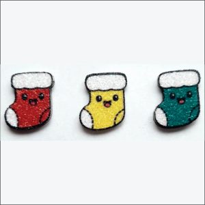 Meia Noel Adesiva com 30 unidades - Medidas Alt: 1,7cm x Larg: 1,5cm