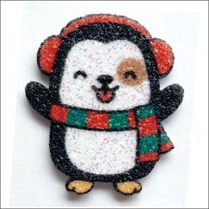 Pinguim Natalino Adesivo pacote com 14 unidades - Medidas Alt: 2,7cm x Larg: 2,4cm