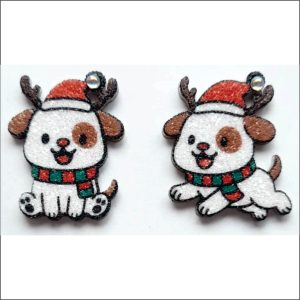 Doguinho Rena adesiva com 14 unidades - Medidas Alt: 2,7cm x Larg: 2,3cm